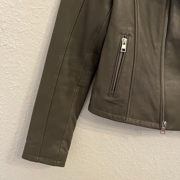 Soia & Kyo Gray Leather Jacket Size Small Genuine Lambskin - Picture 5 of 16